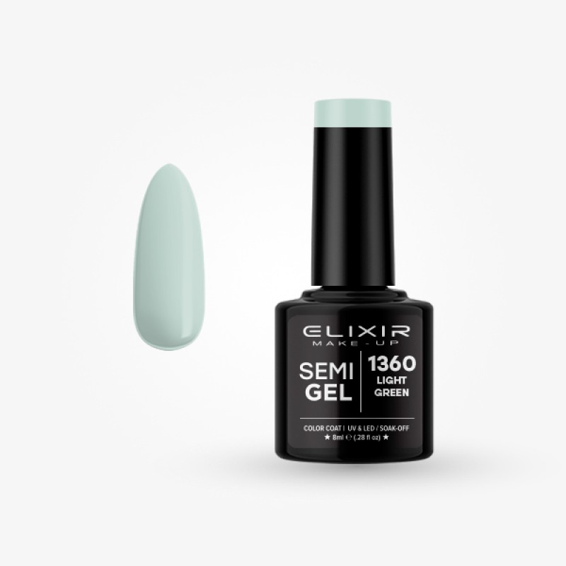 Elixir Semi Gel Ημιμόνιμο Βερνίκι 8ml – #1360 (LIGHT GREEN)