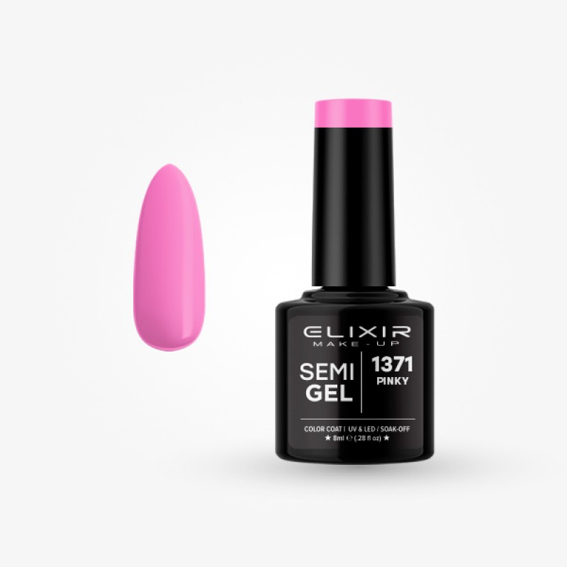 Elixir Semi Gel Ημιμόνιμο Βερνίκι 8ml – #1371 PINKY