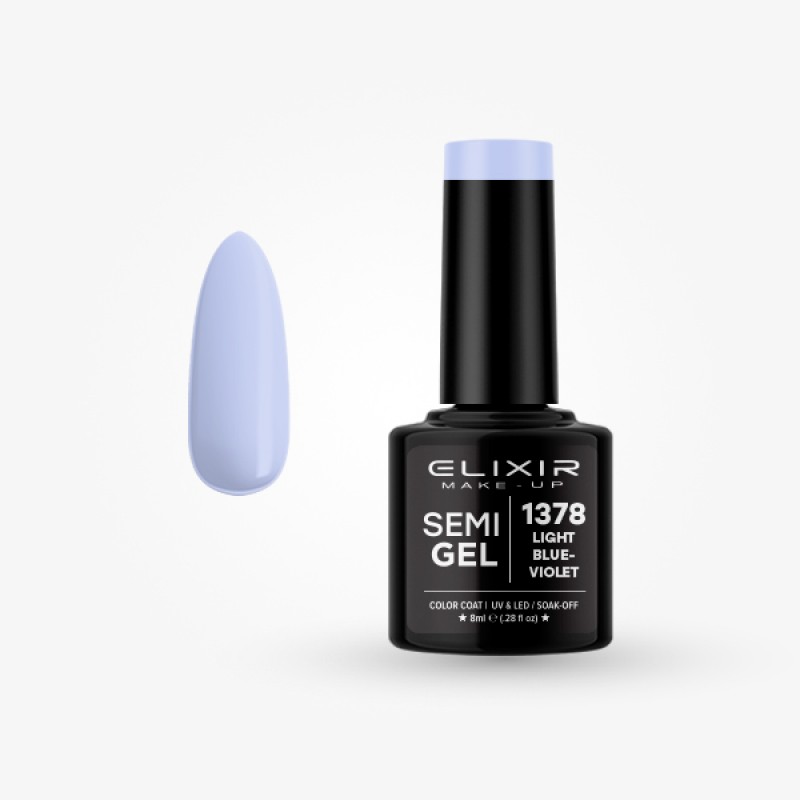 Elixir Semi Gel Ημιμόνιμο Βερνίκι 8ml – #1378 LIGHT BLUE-VIOLET