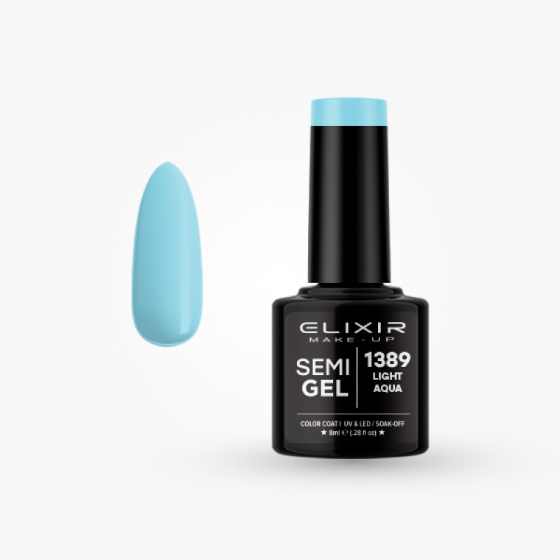 Elixir Semi Gel Ημιμόνιμο Βερνίκι 8ml – #1389 LIGHT AQUA