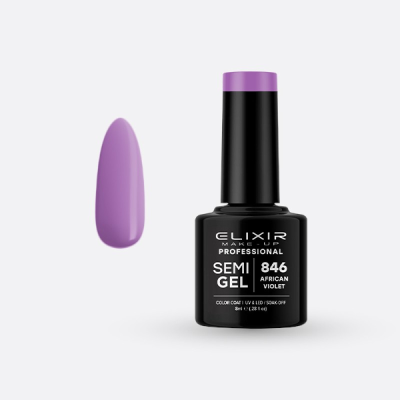 Elixir Semi Gel Ημιμόνιμο Βερνίκι 8ml – #846 (AFRICAN VIOLET)