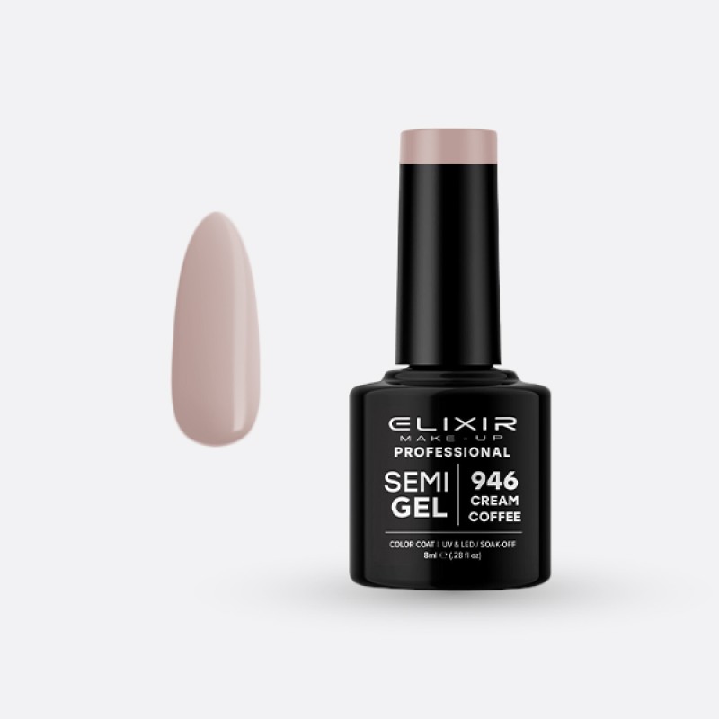 Elixir Semi Gel Ημιμόνιμο Βερνίκι 8ml – #946 (CREAM COFFEE)