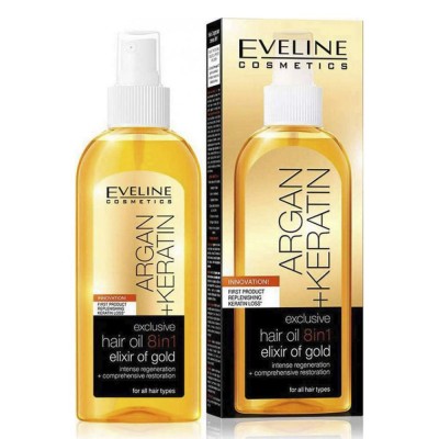 EVELINE Exclusive Argan Keratin Hair Oil 8 In 1 150ml
