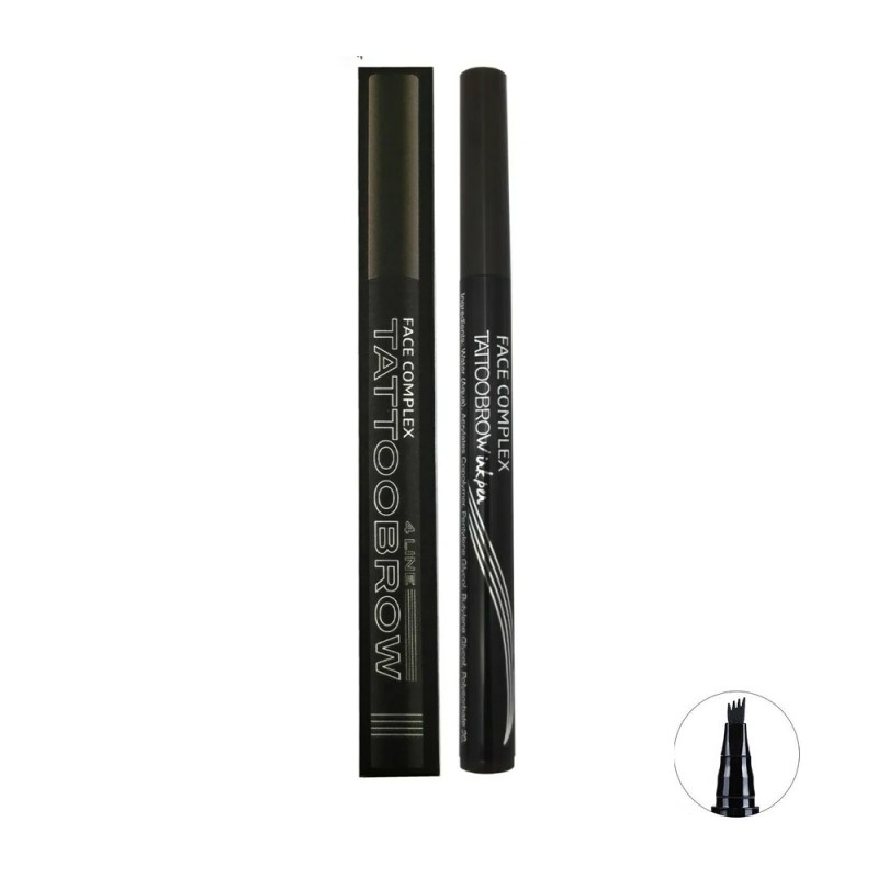 Face Complex Tatto Brow 4 Line Eyebrow pencil – #Black Brown