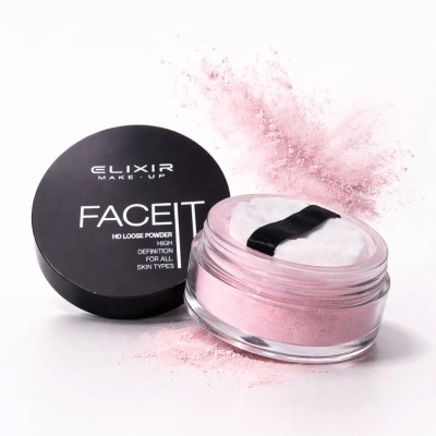 Elixir Face It HD Loose Powder - Πούδρα Baking & Λάμψης 18h – #382-001 (Pink)