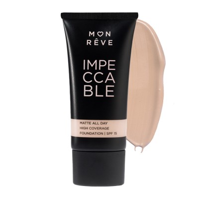 Mon Reve Impeccable Foundation 30ml - Υψηλή Κάλυψη & Ματ Φινίρισμα #102