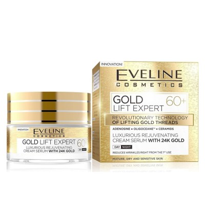 Eveline Gold Lift Expert Luxurious Rejuvenating Cream Serum Day And Night 60+ (50ml)