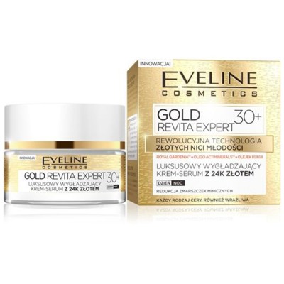 Eveline Gold Revita Expert Luxurious Smoothing Cream Serum Day & Night 30+ (50ml)