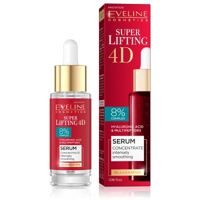 Eveline Super LIfting 4D Intensively Smoothing Rejuvenating Serum Concentrate for Mature Skin 30ml