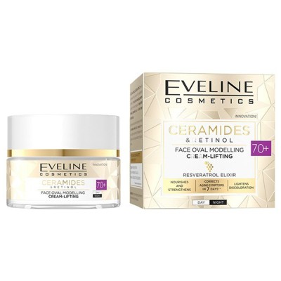 Eveline Ceramides & Retinol Face Oval Modeling Lifting Cream Day & Night 70+ (50ml)