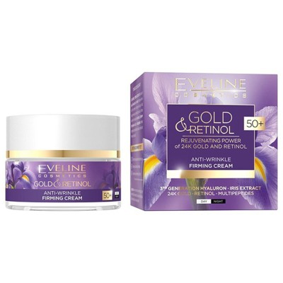 Eveline Gold & Retinol Anti-wrinkle Firming Day & Night Face Cream 50+ (50ml)