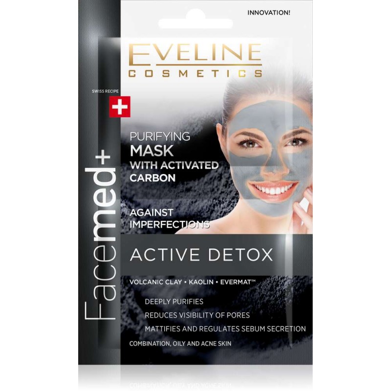 Eveline Facemed+ Purifying Face Mask With Activated Carbon 2x5ml