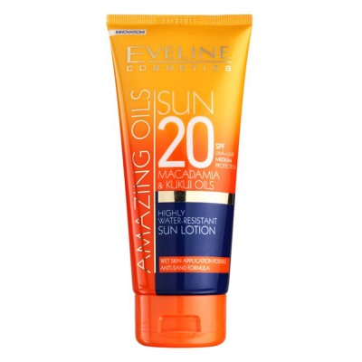 Eveline SPF20 Macadamia & Kukui Oils High Water-Resistant Sun Lotion 200ml Family Size (αντηλιακό)