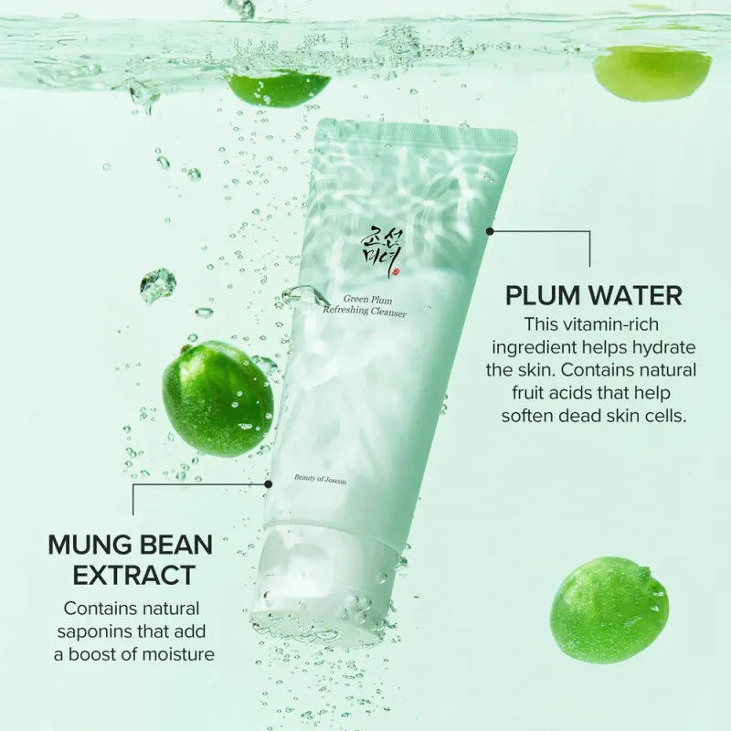 Beauty of Joseon Green Plum Refreshing Cleanser 100ml – Καθαριστικό Gel Προσώπου με Πράσινο Δαμάσκηνο & Mung Bean για Ήπιο Καθαρισμό, Ενυδάτωση & Ενίσχυση Φραγμού