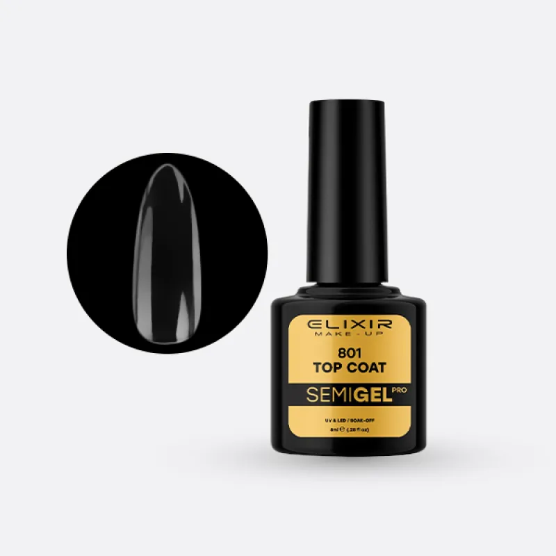 Elixir Semi Gel Ημιμόνιμο Βερνίκι 8ml – #801 (TOP COAT) Elixir Semi Gel Ημιμόνιμο Βερνίκι 8ml – #801 (TOP COAT)
