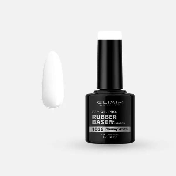 Elixir Semi Gel Ημιμόνιμο Βερνίκι 8ml – #1036 (CREAMY WHITE)