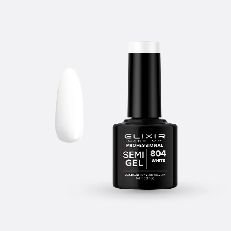 Elixir Semi Gel Ημιμόνιμο Βερνίκι 8ml – #804 (WHITE) Elixir Semi Gel Ημιμόνιμο Βερνίκι 8ml – #804 (WHITE)