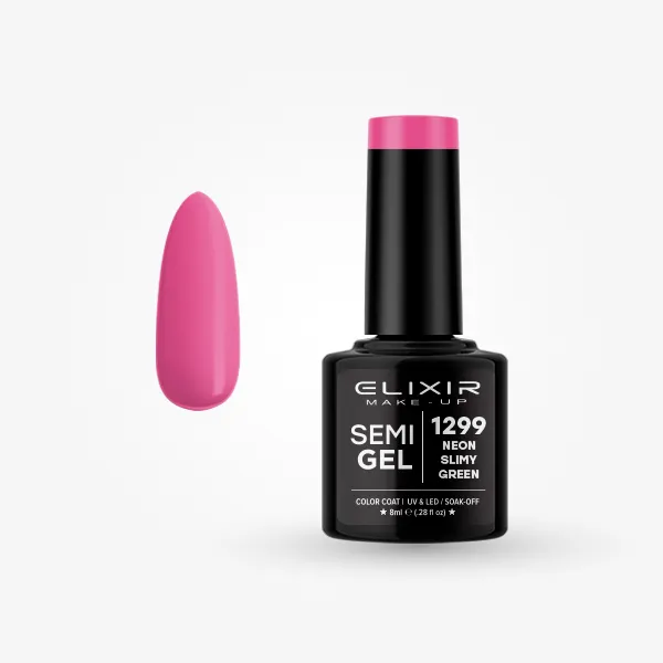 Elixir Semi Gel Ημιμόνιμο Βερνίκι 8ml – #1299 (NEON SLIMY GREEN)