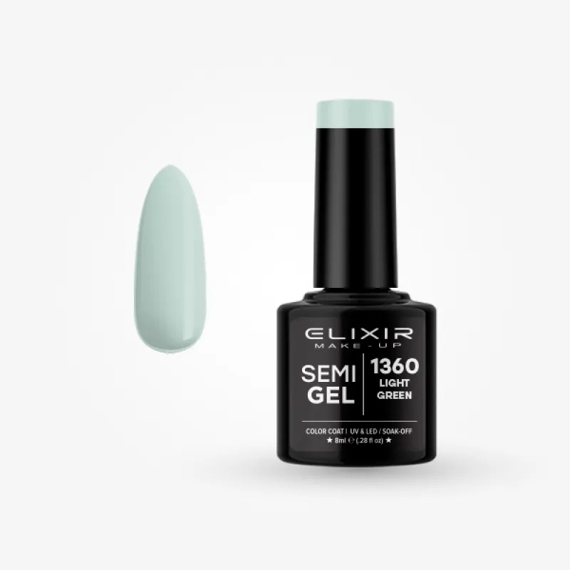 Elixir Semi Gel Ημιμόνιμο Βερνίκι 8ml – #1360 (LIGHT GREEN) Elixir Semi Gel Ημιμόνιμο Βερνίκι 8ml – #1360 (LIGHT GREEN)