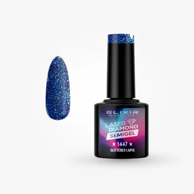 Elixir Semi Gel Ημιμόνιμο Βερνίκι 8ml – #1447 GLITTERED LAPIS