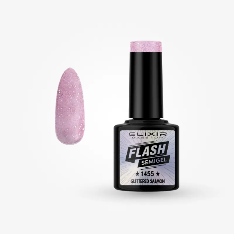 Elixir Semi Gel Ημιμόνιμο Βερνίκι 8ml – #1455 GLITTERED SALMON Elixir Semi Gel Ημιμόνιμο Βερνίκι 8ml – #1455 GLITTERED SALMON