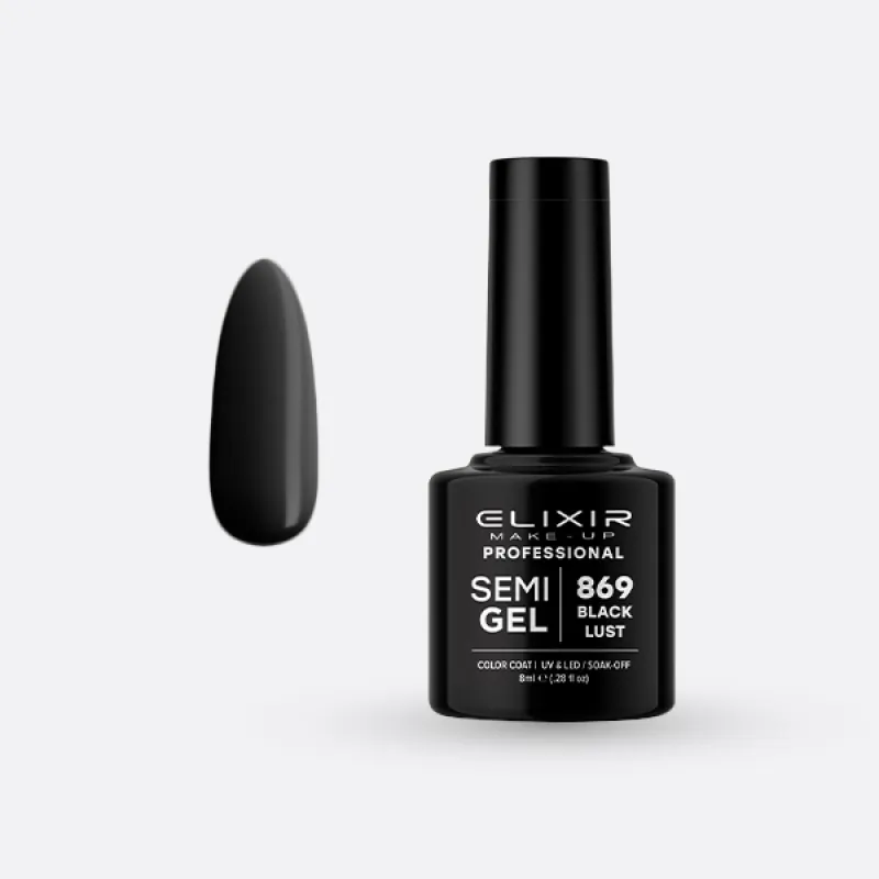 Elixir Semi Gel Ημιμόνιμο Βερνίκι 8ml – #869 (BLACK LUST) Elixir Semi Gel Ημιμόνιμο Βερνίκι 8ml – #869 (BLACK LUST)