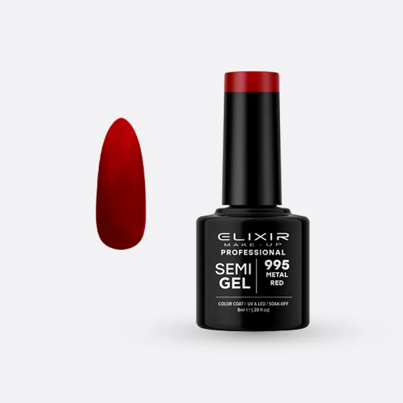 Elixir Semi Gel Ημιμόνιμο Βερνίκι 8ml – #995 (METAL RED) Elixir Semi Gel Ημιμόνιμο Βερνίκι 8ml – #995 (METAL RED)