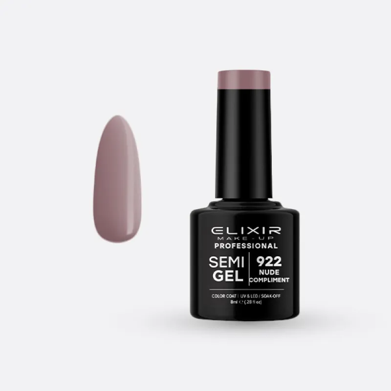Elixir Semi Gel Ημιμόνιμο Βερνίκι 8ml – #922 (NUDE COMPLIMENT) Elixir Semi Gel Ημιμόνιμο Βερνίκι 8ml – #922 (NUDE COMPLIMENT)