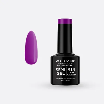 Elixir Semi Gel Ημιμόνιμο Βερνίκι 8ml – #934 (DARK MAGENTA)