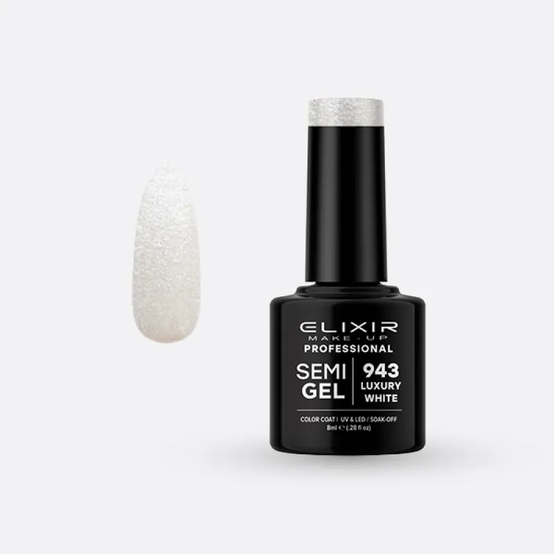 Elixir Semi Gel Ημιμόνιμο Βερνίκι 8ml – #943 (LUXURY WHITE) Elixir Semi Gel Ημιμόνιμο Βερνίκι 8ml – #943 (LUXURY WHITE)