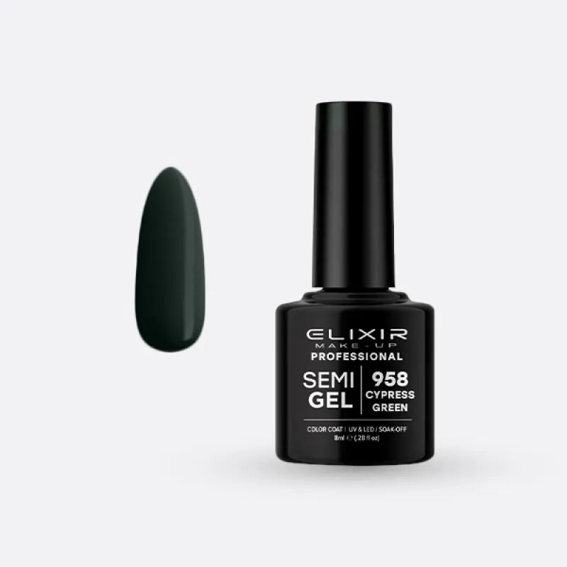Elixir Semi Gel Ημιμόνιμο Βερνίκι 8ml – #958 (CYPRESS GREEN) Elixir Semi Gel Ημιμόνιμο Βερνίκι 8ml – #958 (CYPRESS GREEN)