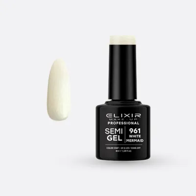 Elixir Semi Gel Ημιμόνιμο Βερνίκι 8ml – #961 (WHITE MERMAID)