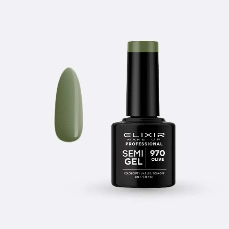 Elixir Semi Gel Ημιμόνιμο Βερνίκι 8ml – #970 (OLIVE) Elixir Semi Gel Ημιμόνιμο Βερνίκι 8ml – #970 (OLIVE)