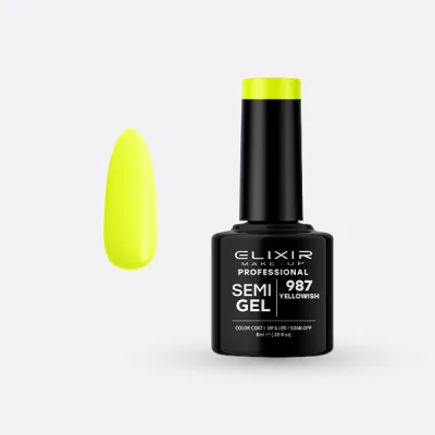 Elixir Semi Gel Ημιμόνιμο Βερνίκι 8ml – #987 (YELLOWISH)
