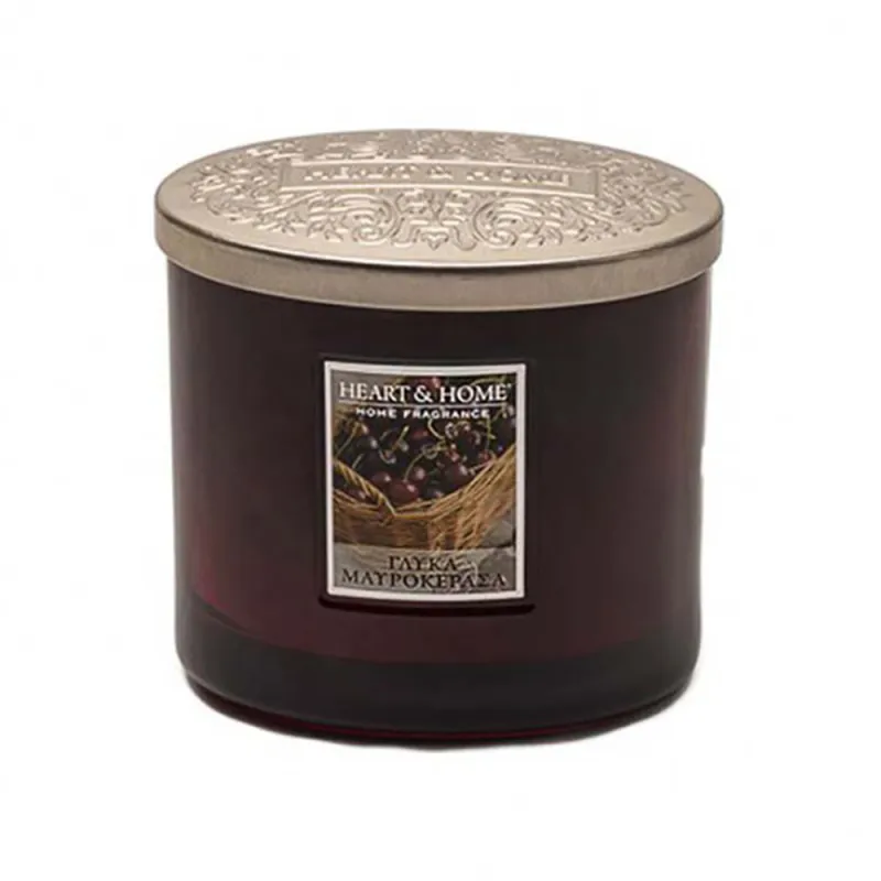 Heart and Home Αρωματικό Κερί με Διπλό Φυτίλι 40h 230gr #Γλυκά Μαυροκέρασα Heart and Home Αρωματικό Κερί με Διπλό Φυτίλι 40h 230gr #Γλυκά Μαυροκέρασα