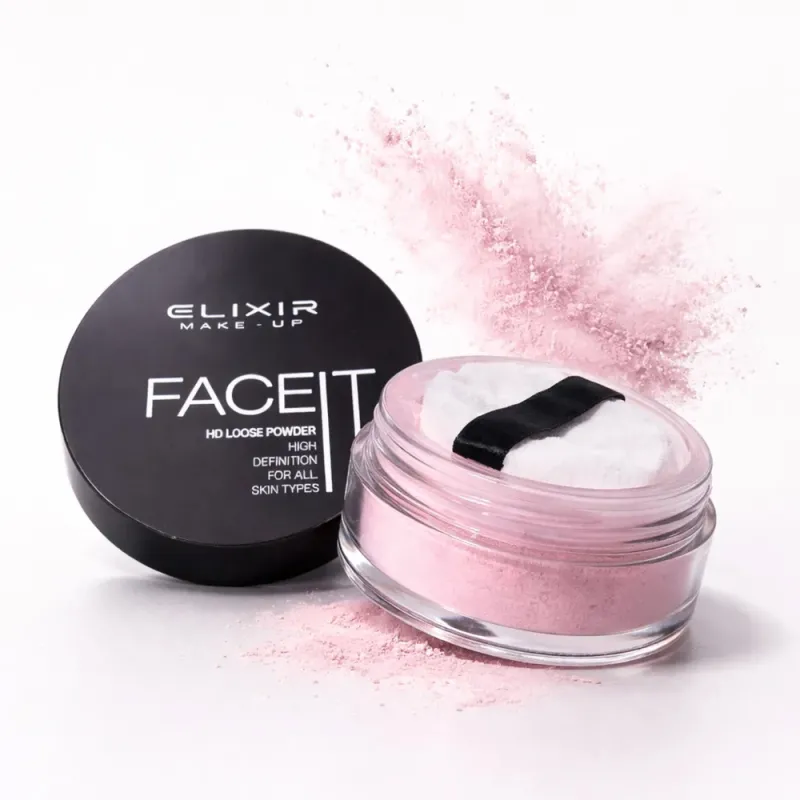 Elixir Face It HD Loose Powder - Πούδρα Baking & Λάμψης 18h – #382-001 (Pink)