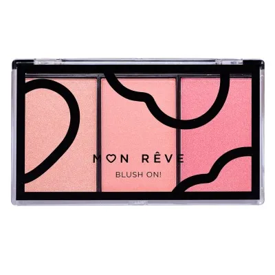 Mon Reve Blush On! - Τριπλή Παλέτα Ρουζ 9.9gr #04 Pink