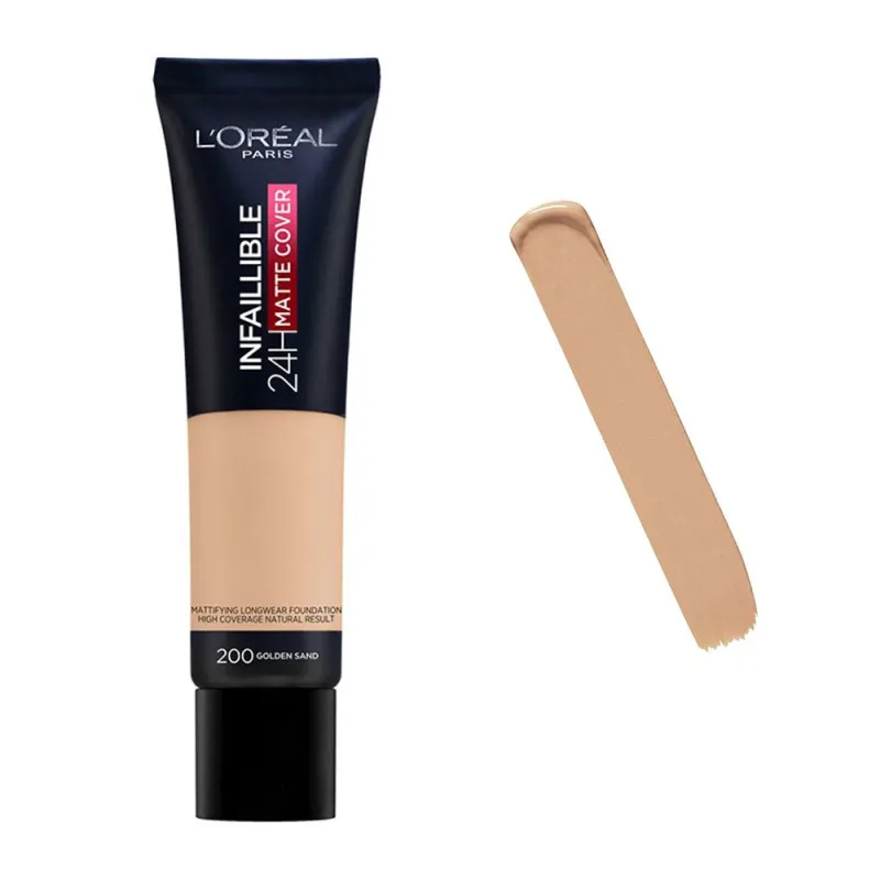 L'Oreal Infallible 24h Matte Cover 30ml #200 Golden Sand L'Oreal Infallible 24h Matte Cover 30ml #200 Golden Sand