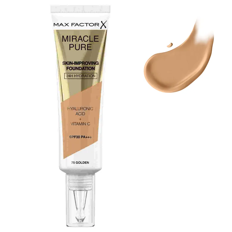 Max Factor Miracle Miracle Pure SPF30 Skin Improving Foundation 30ml - 075 Golden Max Factor Miracle Miracle Pure SPF30 Skin Improving Foundation 30ml - 075 Golden