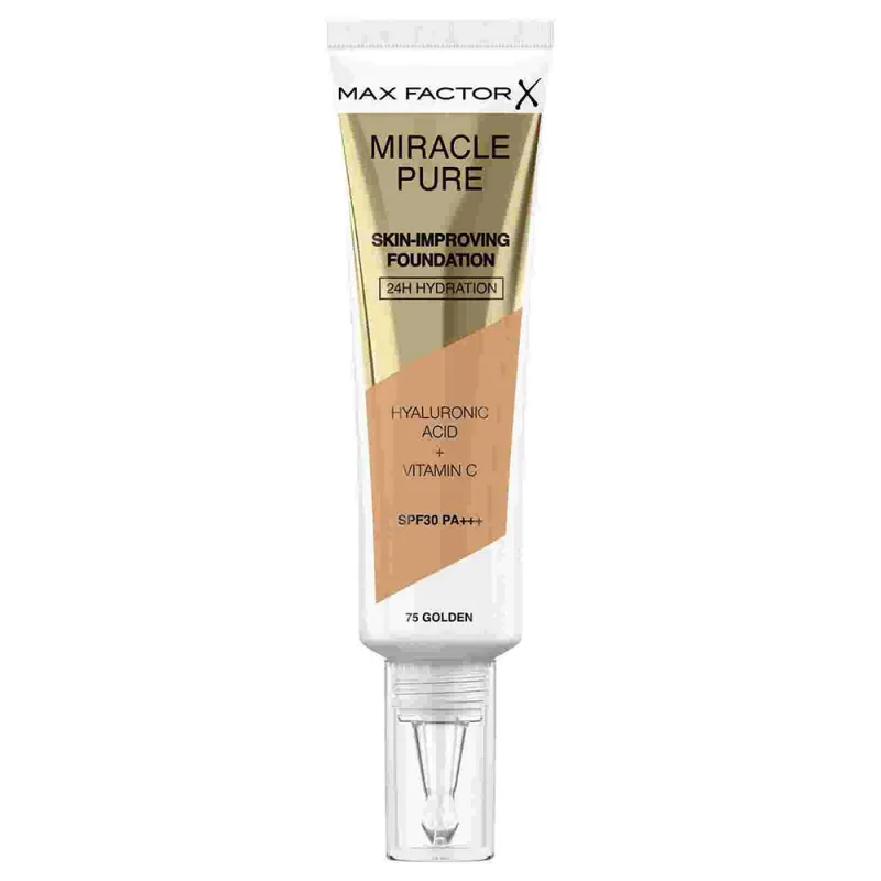Max Factor Miracle Miracle Pure SPF30 Skin Improving Foundation 30ml - 075 Golden Max Factor Miracle Miracle Pure SPF30 Skin Improving Foundation 30ml - 075 Golden