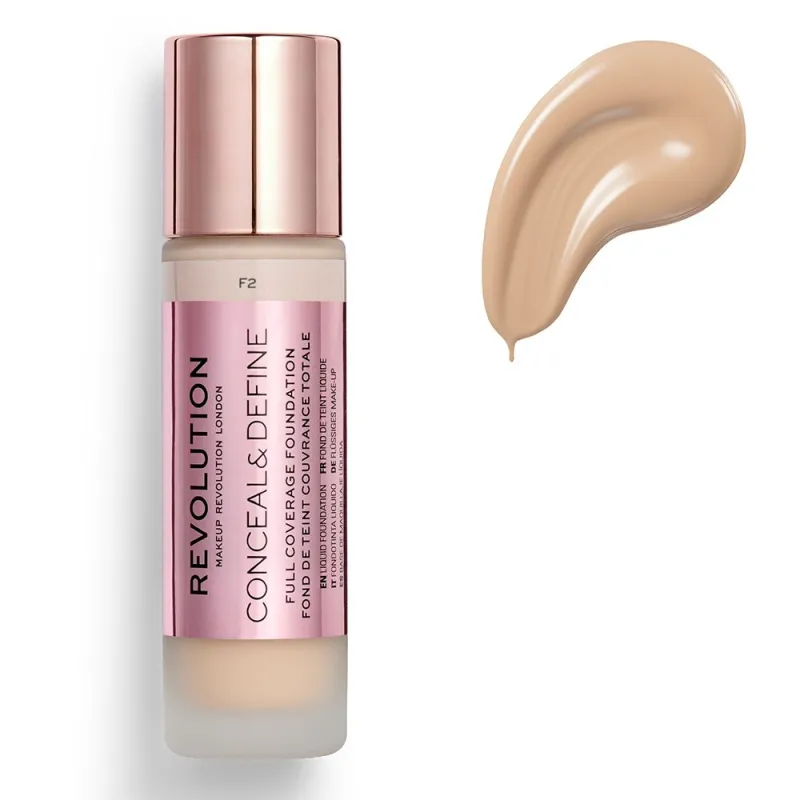 Makeup Revolution Conceal & Define Full Coverage Foundation 23ml #F2 Makeup Revolution Conceal & Define Full Coverage Foundation 23ml #F2