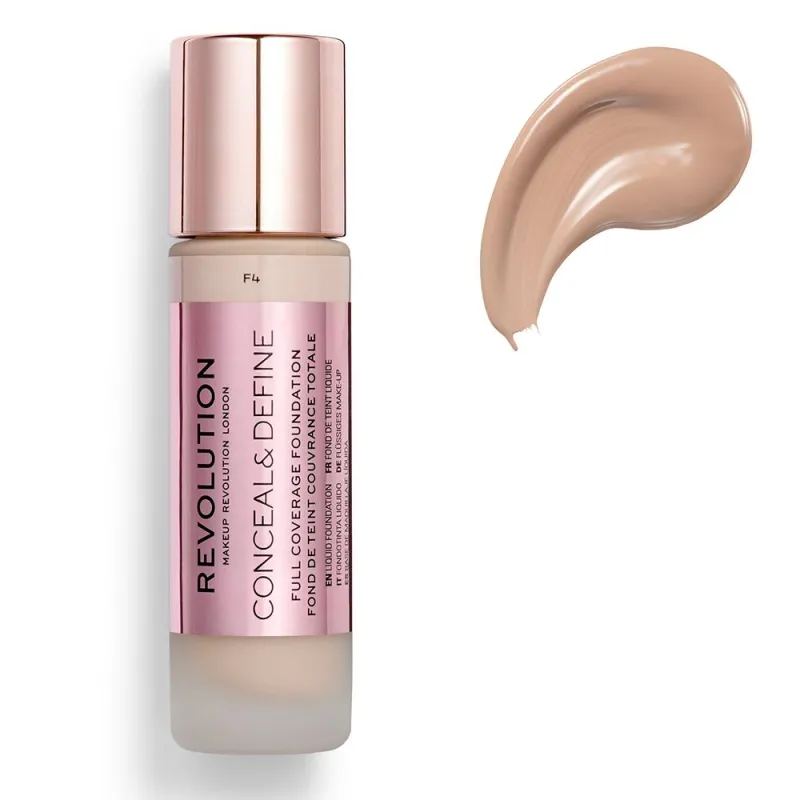 Makeup Revolution Conceal & Define Full Coverage Foundation 23ml #F4 Makeup Revolution Conceal & Define Full Coverage Foundation 23ml #F4