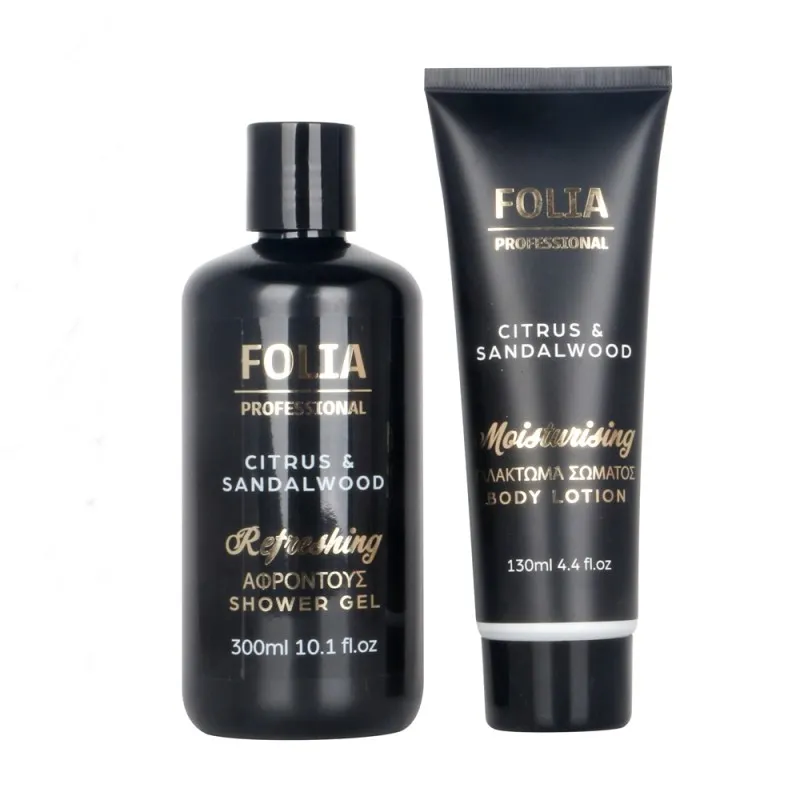 FOLIA Men's Gift Box Citrus & Sandalwood – Ανδρικό Σετ Δώρου με Shower Gel 300ml & Body Lotion 130ml