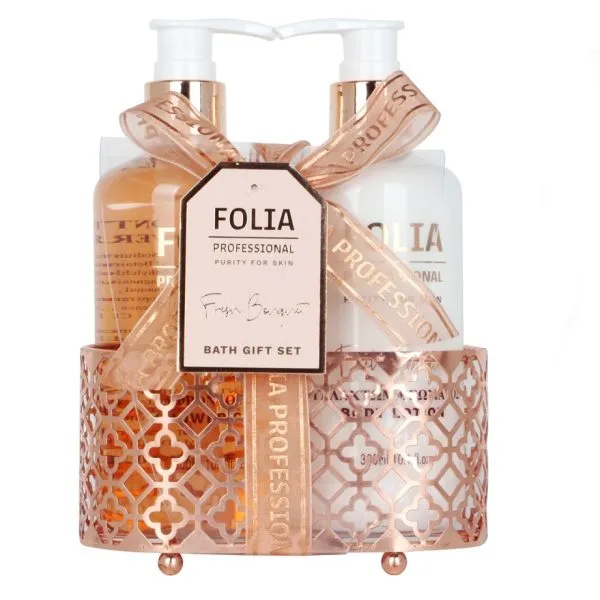 FOLIA Metal Base Fresh Bouquet – Γυναικείο Σετ Δώρου σε Μεταλλική Βάση με Shower Gel 300ml & Body Lotion 300ml