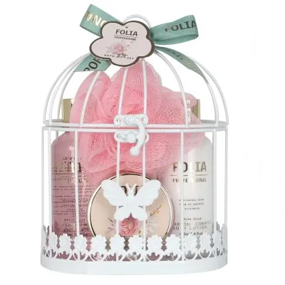 FOLIA Metal Cage White Musk – Γυναικείο Σετ Δώρου σε Μεταλλικό Κλουβί 5 τμχ