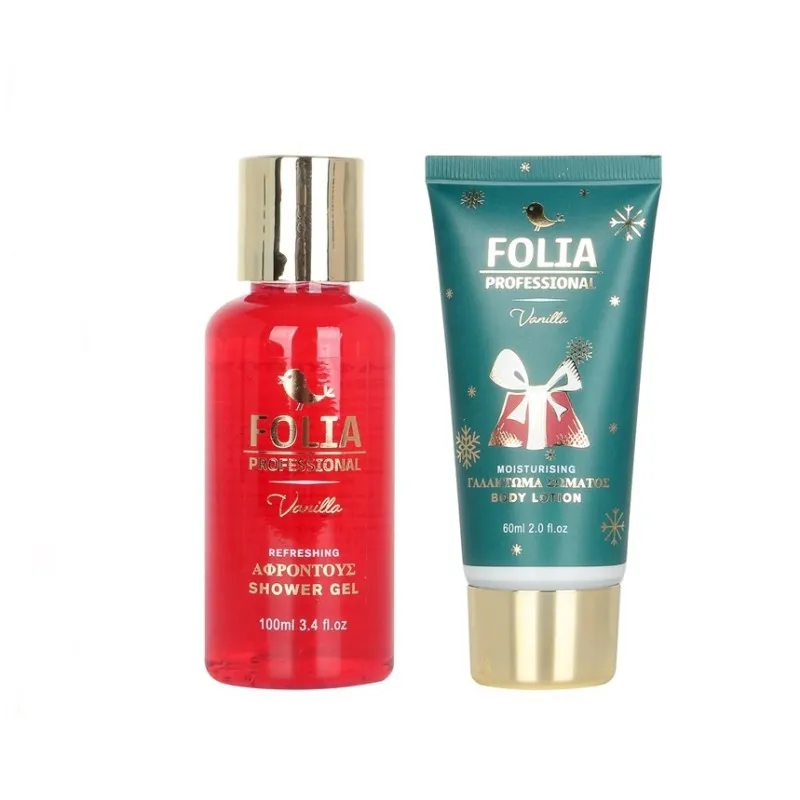 FOLIA Small Bath Tube Vanilla – Γυναικείο Σετ Δώρου σε Μπανιέρα με Shower Gel 100ml & Body Lotion 60ml