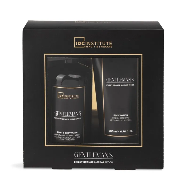 IDC Institute Gentleman's Sweet Orange & Cedar Wood – Ανδρικό Σετ Δώρου με Hair & Body Wash 300ml & Body Lotion 200ml