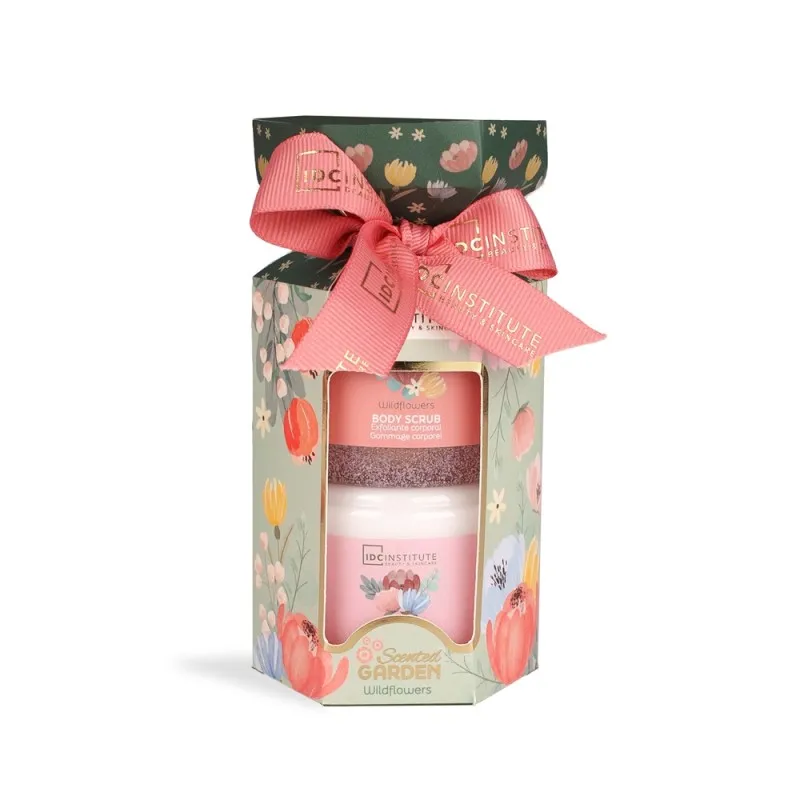 IDC Institute Scented Garden Perfect Duo – Γυναικείο Σετ Δώρου με Body Scrub 100ml & Body Lotion 100ml