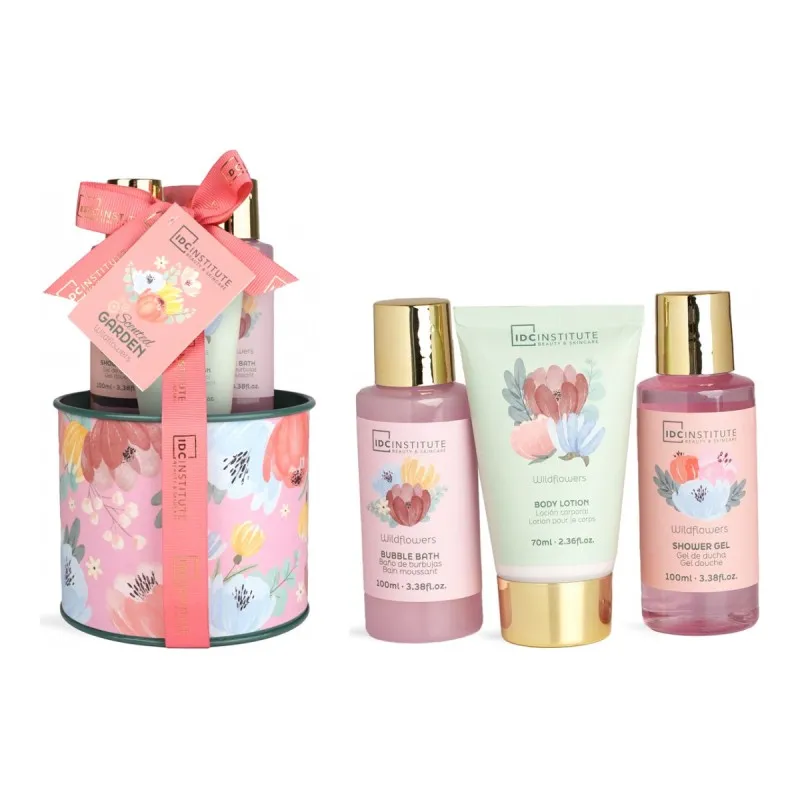 IDC Institute Scented Garden Tin Gift Set 3 τμχ – Γυναικείο Σετ Δώρου σε Μεταλλικό Κουτί με Shower Gel, Bubble Bath & Body Lotion