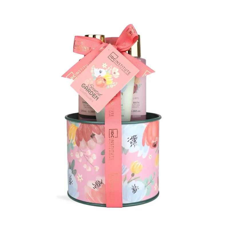 IDC Institute Scented Garden Tin Gift Set 3 τμχ – Γυναικείο Σετ Δώρου σε Μεταλλικό Κουτί με Shower Gel, Bubble Bath & Body Lotion